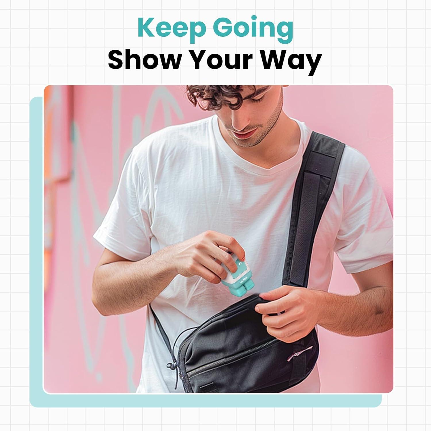 imageUGREEN Uno 30W USB C Charger Block Compact Nexode Robot GaN Fast Charger for iPhone 17161514 Galaxy S25S24S23 Pixel 10987 MacBook Air iPad Pro Pink Blue