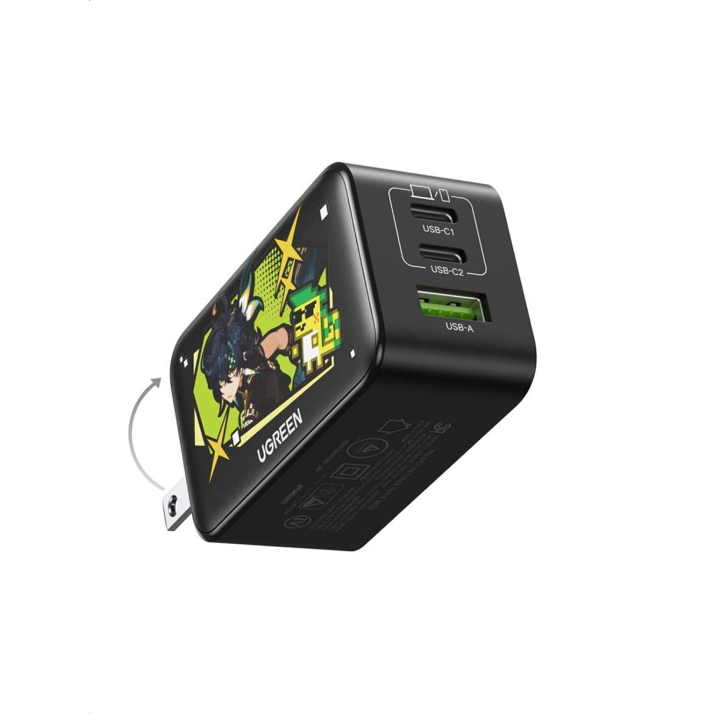 imageUGREEN Nexode 65W GaN USB C Wall Charger 3Port Compact Foldable Fast Charger for MacBook ProAir Dell XPS iPhone 171615 Galaxy S25S24 Pixel 109 iPad Pro Genshin EditionKinich
