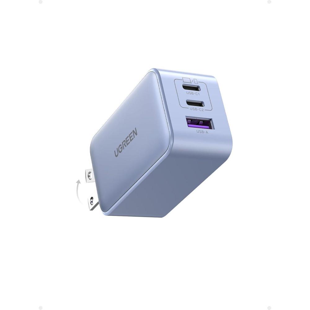 imageUGREEN Nexode 65W GaN USB C Wall Charger 3Port Compact Foldable Fast Charger for MacBook ProAir Dell XPS iPhone 171615 Galaxy S25S24 Pixel 109 iPad Pro Genshin EditionGlacier Blue