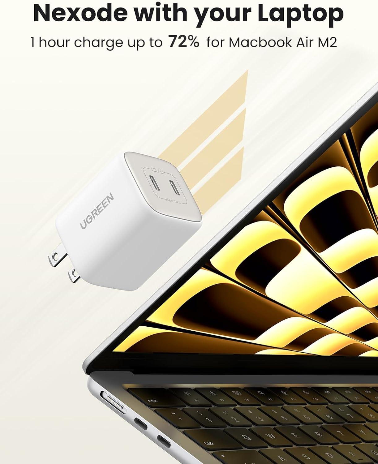 imageUGREEN 45W USB C Charger for iPhone 17 Nexode 2 Port GaN Foldable PPS Wall Charger Block Support Samsung Super Fast Charging 20 for Galaxy S25S24 iPhone 171615 iPad MacBook Steam Deck BlackWhite