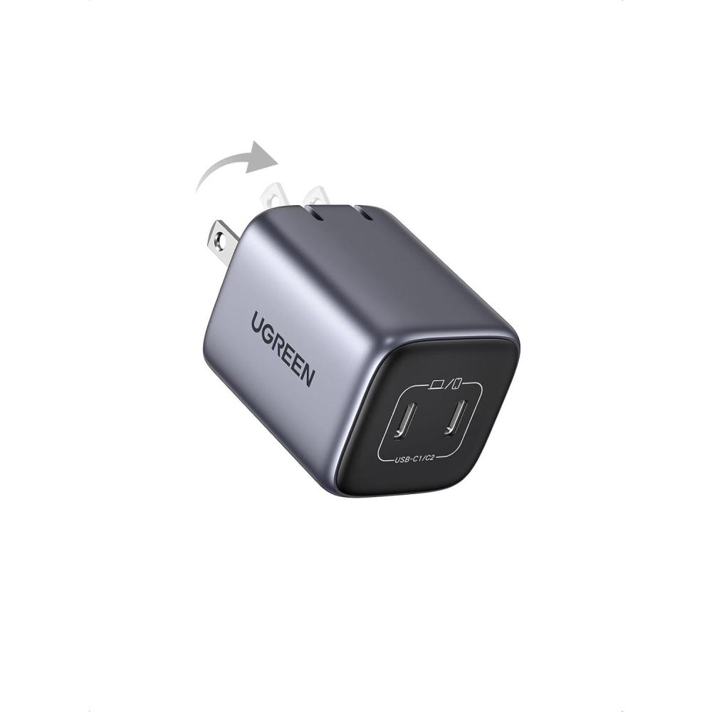 imageUGREEN 45W USB C Charger for iPhone 17 Nexode 2 Port GaN Foldable PPS Wall Charger Block Support Samsung Super Fast Charging 20 for Galaxy S25S24 iPhone 171615 iPad MacBook Steam Deck BlackBlack