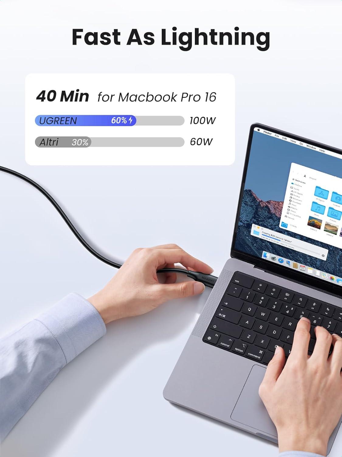 imageUGREEN 100W 3Pack USB C Cable Fast Charging USBC Charger Cable Compatible with iPhone 1717 Air17 Pro17 Pro Max16 MacBook Pro 2022 iPad Pro 2022 Galaxy S25S24 Ultra Pixel 66FT