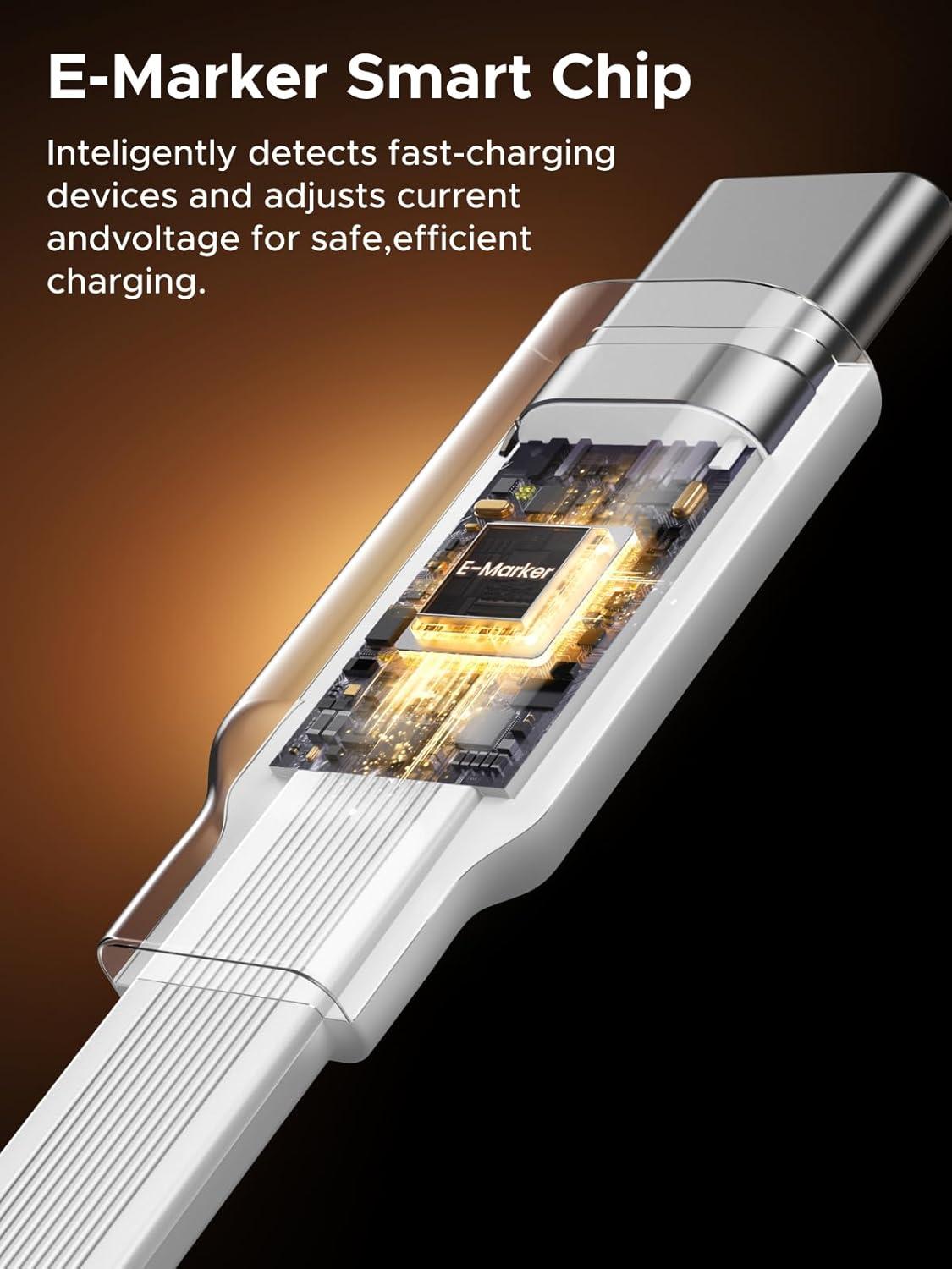 imageUGREEN 100W Nexode Retractable USB C Cable Type C Cord USB C Charger Cable for iPhone 171615 MacBook ProAir Galaxy S25S24S23 iPad ProAir Pixel 109 Switch AirPods Black 33FTWhite