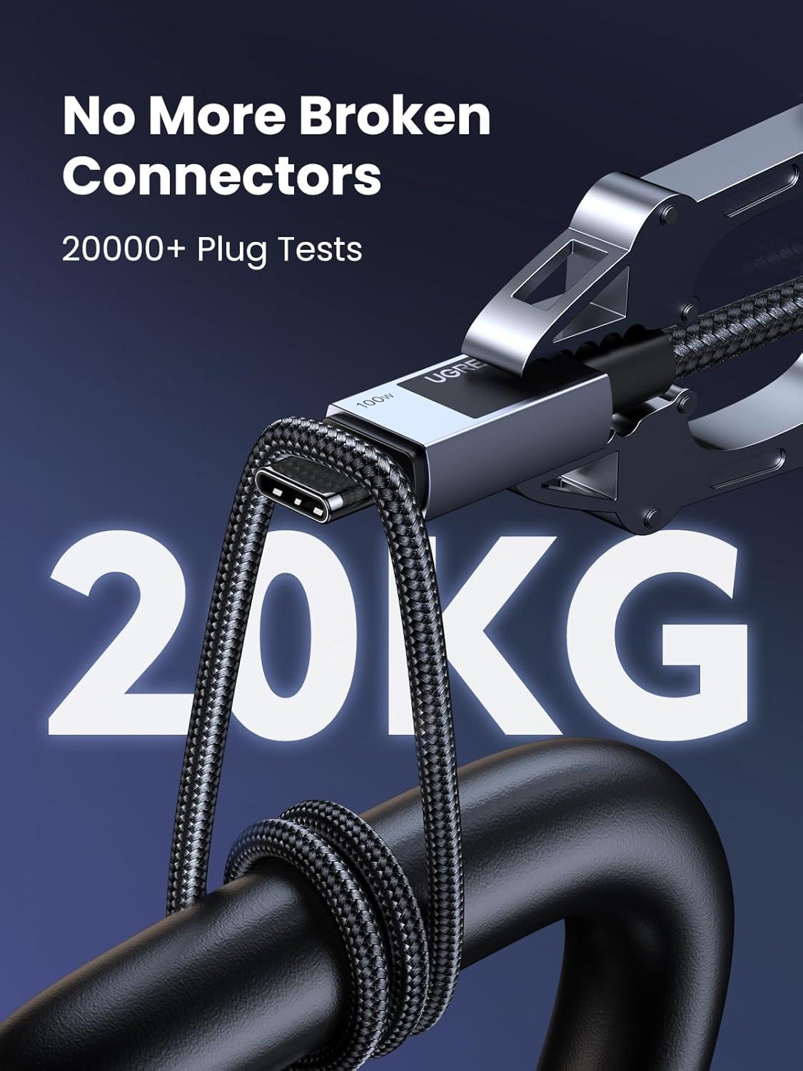 imageUGREEN 100W USB C Cable Fast Charging Type C Cord USB C Charger Cable for iPhone 1717 Pro17 Pro Max16 MacBook ProAir Galaxy S25S24 iPad ProAir Pixel 9 33FTGrey