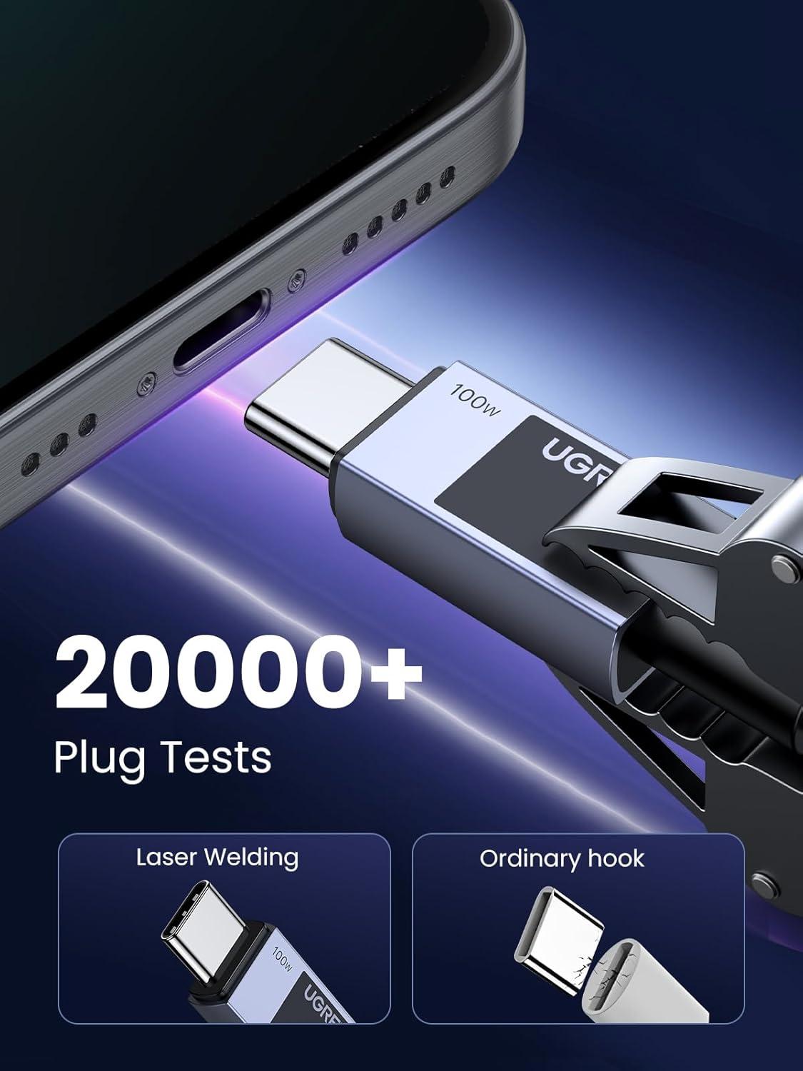 imageUGREEN 100W USB C Cable Fast Charging Type C Cord USB C Charger Cable for iPhone 1717 Pro17 Pro Max16 MacBook ProAir Galaxy S25S24 iPad ProAir Pixel 9 33FTGrey