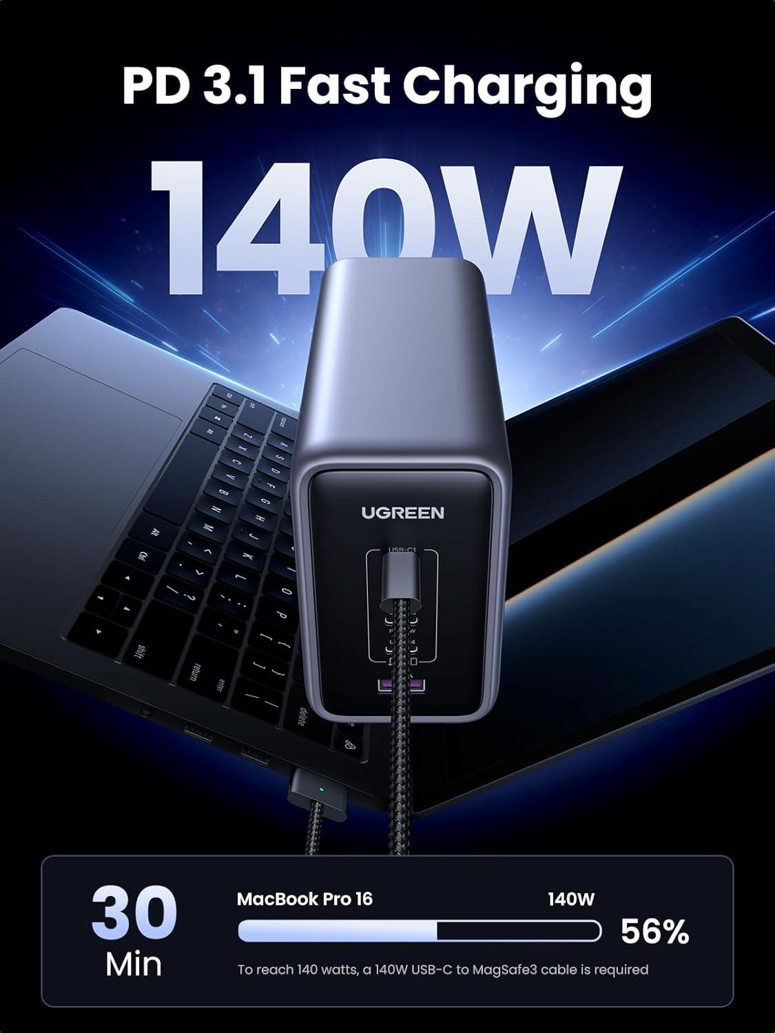 imageUGREEN Nexode 300W GaN USB C Charger 5Port Desktop Charging Station Compatible with MacBook ProAir Dell XPS iPhone 171615 Series Galaxy S25S24 Pixel 109 iPad AirPro Steam Deck
