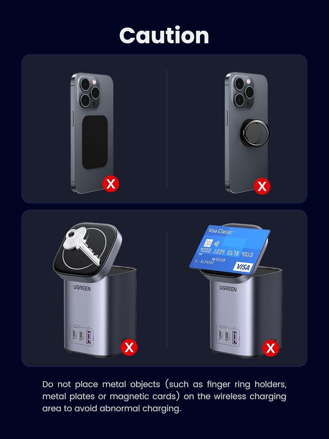 imageUGREEN Nexode 65W GaN USB C Charging Station Stand Foldable 3Port Desktop Charger with 15W Qi2 MagSafe Wireless Charging Stand for iPhone 171615141312 Galaxy S25S24 Pixel 109 iPad Air