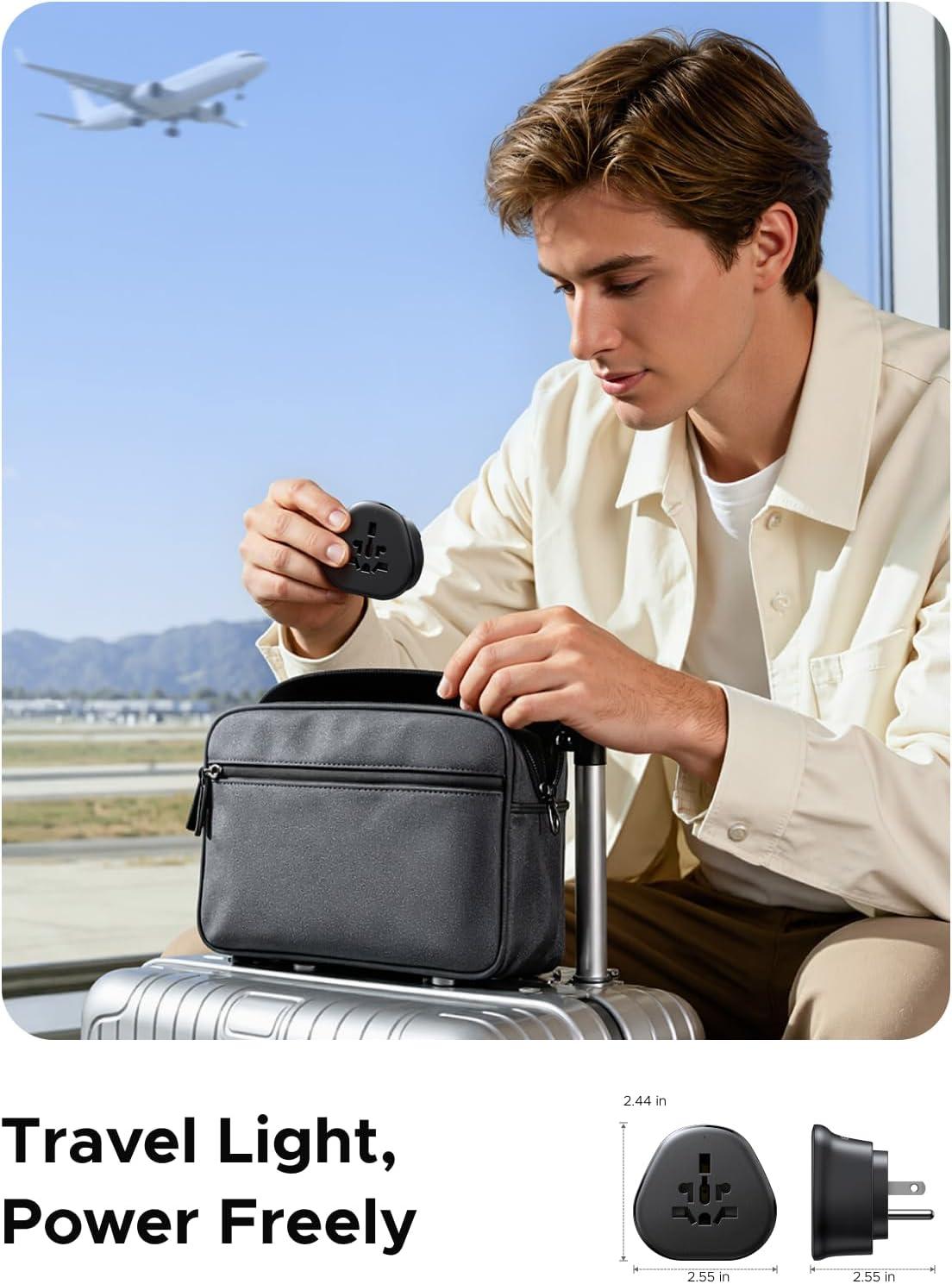 imageUGREEN US Plug Travel Adapter EUUKAUJPCNNZPH to US Type B International to US Pin Converter Power Outlet Charger 200 Countries Compatibility 1 PackUS Plug Type B