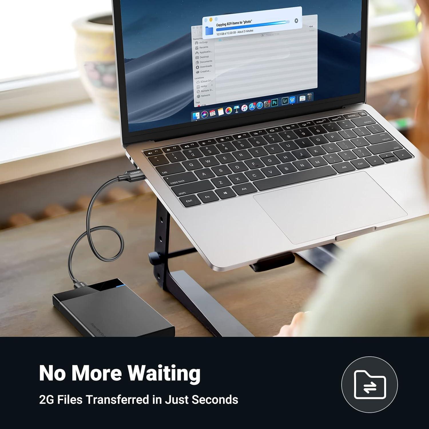 imageUGREEN USB to USB 5 Gbps USB 30 Cable Nylon Durable Male to Male Cable Compatible with Hard Drive Cooling Fanpad Camera DVD Player TV Flash Light Hub Monitor Speaker and More 15 FT66 FT