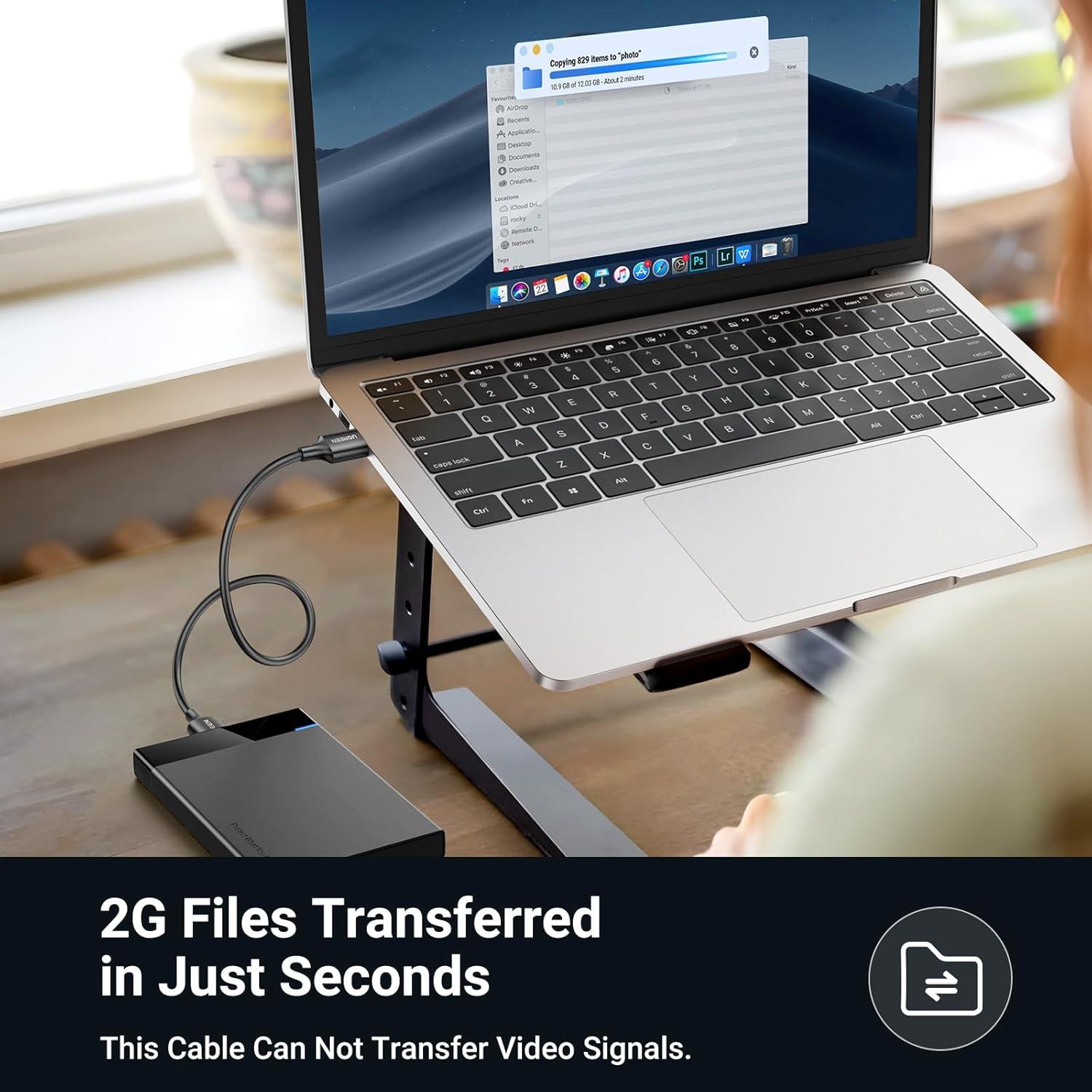 imageUGREEN USB to USB 5 Gbps USB 30 Cable Nylon Durable Male to Male Cable Compatible with Hard Drive Cooling Fanpad Camera DVD Player TV Flash Light Hub Monitor Speaker and More 15 FT33 FT