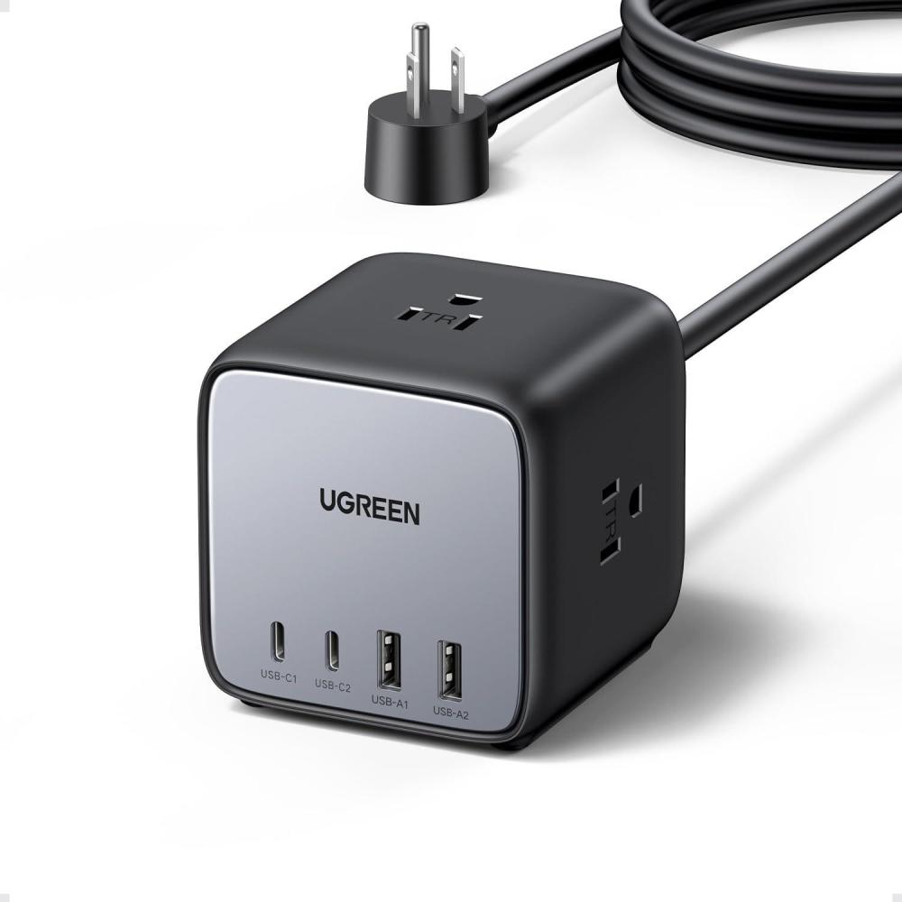 imageUGREEN 65W USBC Charging Station with AC Outlet Nexode 7in1 GaN Power Strip for Home Office and Travel with 3 AC 2 USB C amp 2 USB A 6ft Extension Cord for MacBook Pro iPhone 16 Pro and More