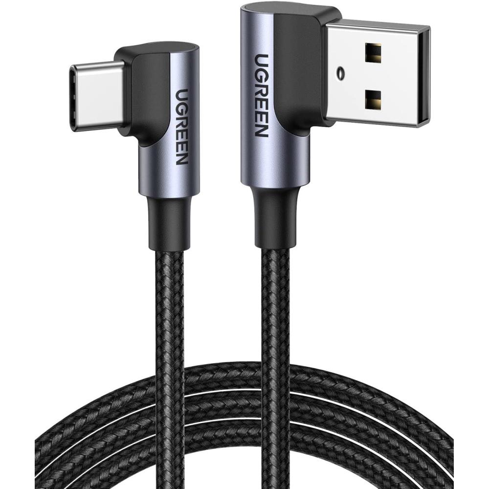 imageUGREEN USB to USB C Cable 90 Degree USB C Fast Charging Cord Compatible with iPhone 171616 Plus16 Pro16 Pro Max15Samsung Galaxy S10S10Pixel 96aLG G8G7PixelSwitch etc 16FT33FT