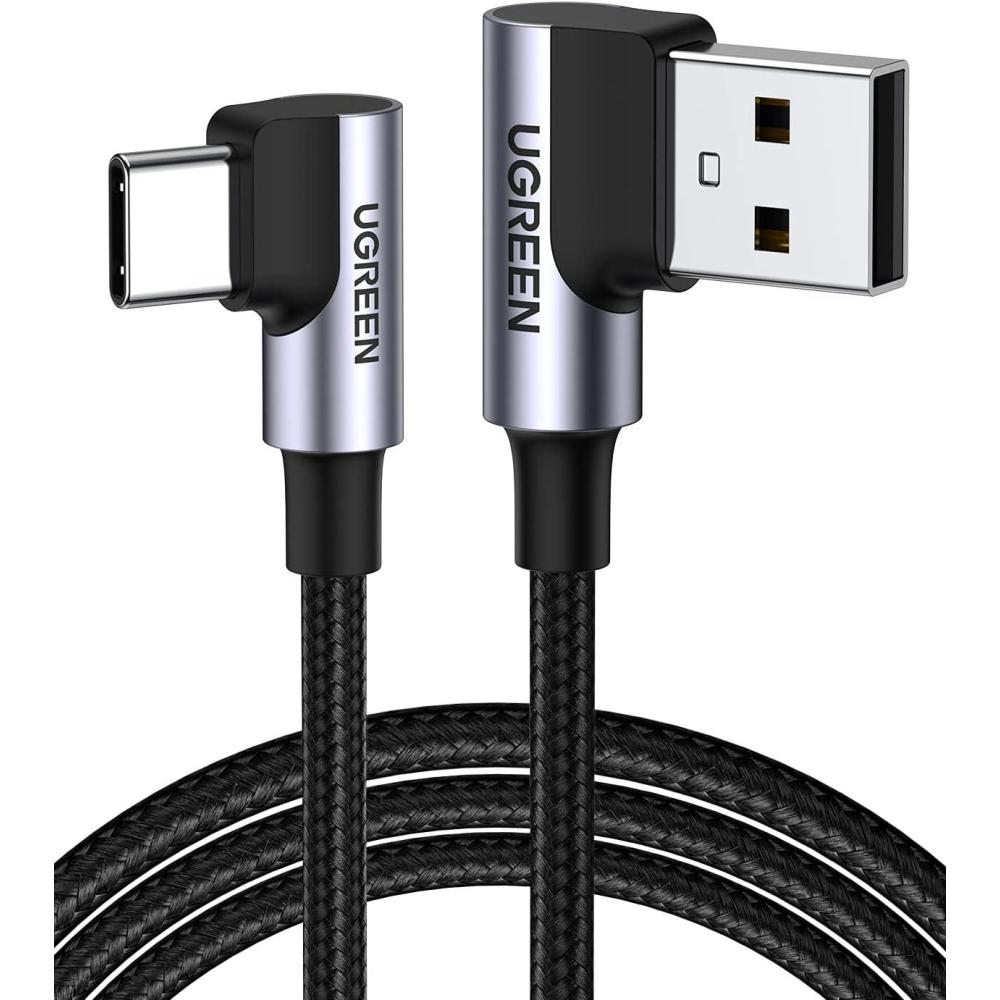 imageUGREEN USB to USB C Cable 90 Degree USB C Fast Charging Cord Compatible with iPhone 171616 Plus16 Pro16 Pro Max15Samsung Galaxy S10S10Pixel 96aLG G8G7PixelSwitch etc 16FT66FT