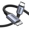 imageUGREEN 10 Gbps Micro B to USB C Hard Drive Cables 15FT USB C to Micro B External Hard Drive Cable Compatible with MacBook ProAir iPadTablet iPhone Samsung Galaxy S24 WD Seagate etc15 FT