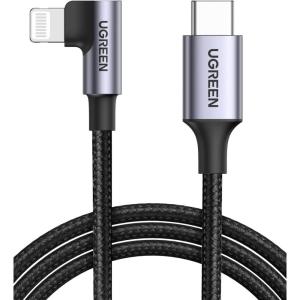 UGREEN MFi Certification Lightning Cable – 90 Degree USB C to Lightning Cable 6FT Compatible with iPhone 14/14 Pro/14 Pro Max, iPhone 13/12/11/X/XR/XS/8 Series, iPad, AirPods Pro(6FT)