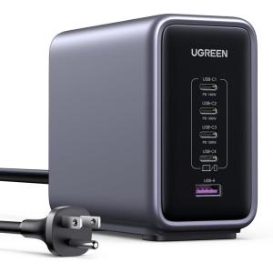 UGREEN Nexode 300W GaN USB C Charger, 5-Port Desktop Charging Station Compatible with MacBook Pro/Air, Dell XPS, iPhone 17/16/15 Series, Galaxy S25/S24, Pixel 10/9, iPad Air/Pro, Steam Deck