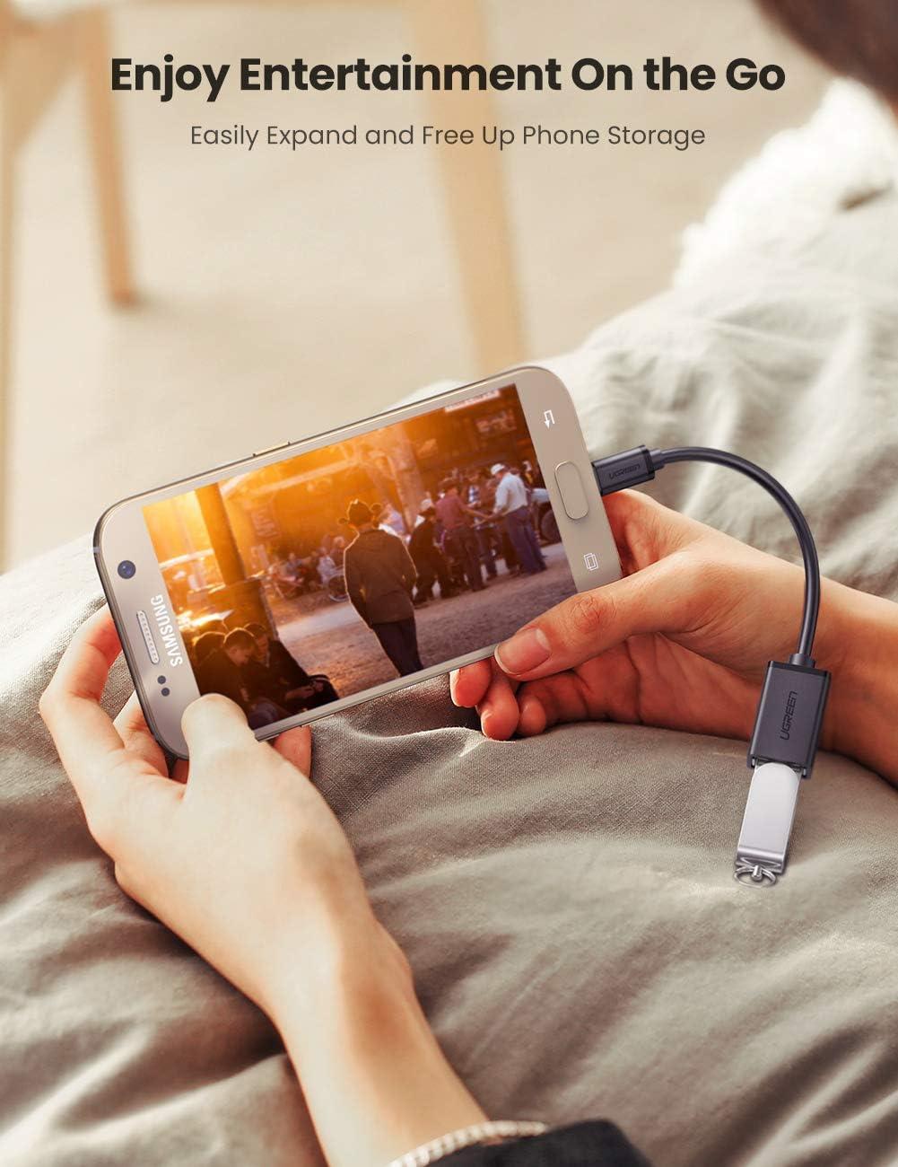imageUGREEN 2 Pack On The Go Adapter Micro USB to USB OTG Cable for Samsung S7 S6 Edge S4 S3 LG G4 DJI Spark Mavic Remote Controller Android Tablets BlackBlack