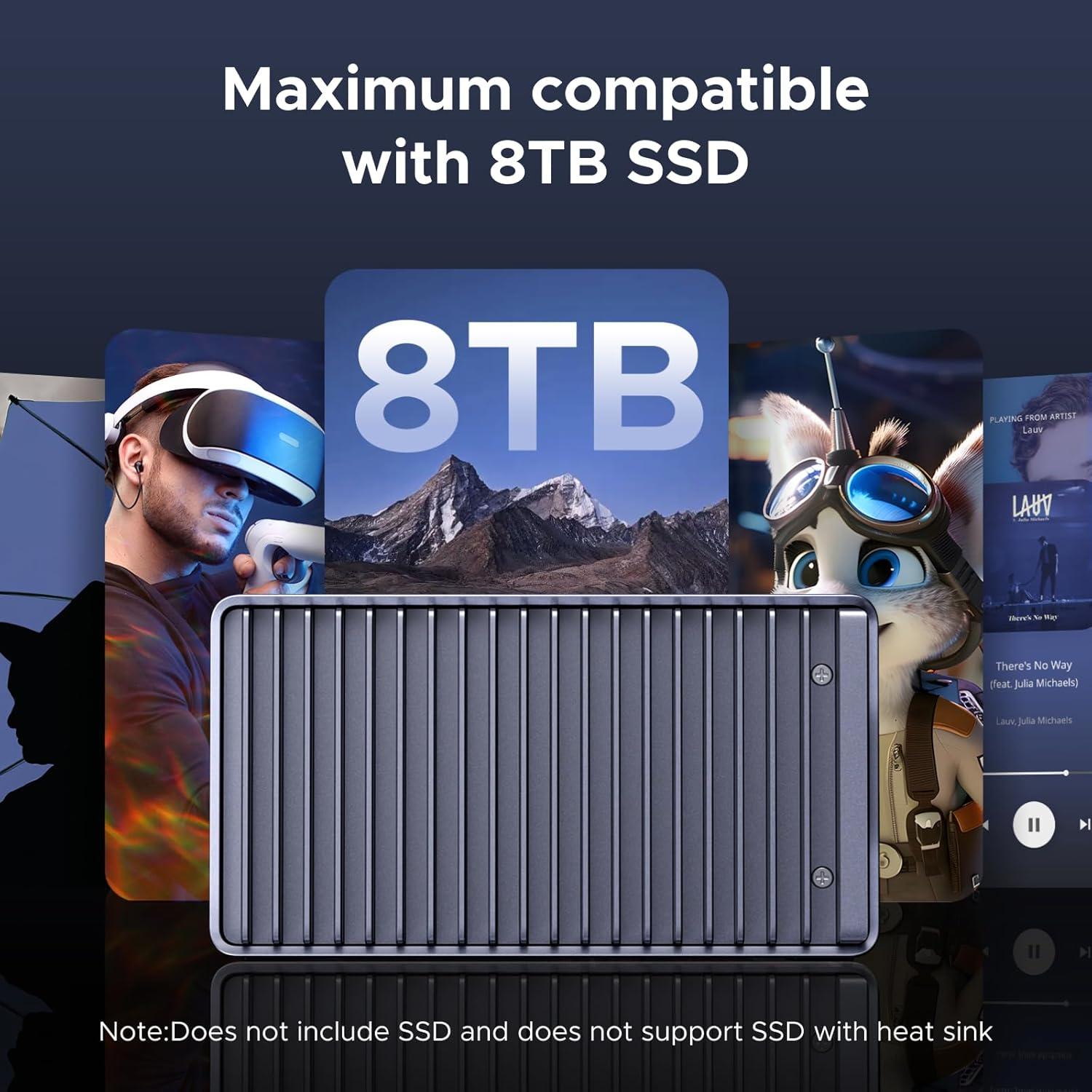 imageUGREEN 40Gbps M2 NVMe Enclosure with Aluminum DoubleSided Fin Heat Dissipation No Noise External SSD Case Compatible with Thunderbolt 43USB43220 M1 M2 ProMax SSD Not Included