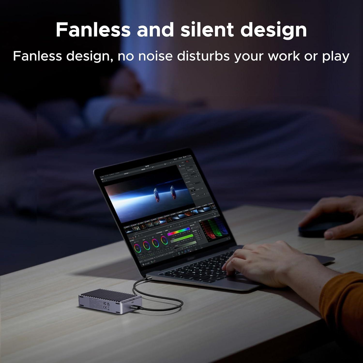 imageUGREEN 40Gbps M2 NVMe Enclosure with Aluminum DoubleSided Fin Heat Dissipation No Noise External SSD Case Compatible with Thunderbolt 43USB43220 M1 M2 ProMax SSD Not Included