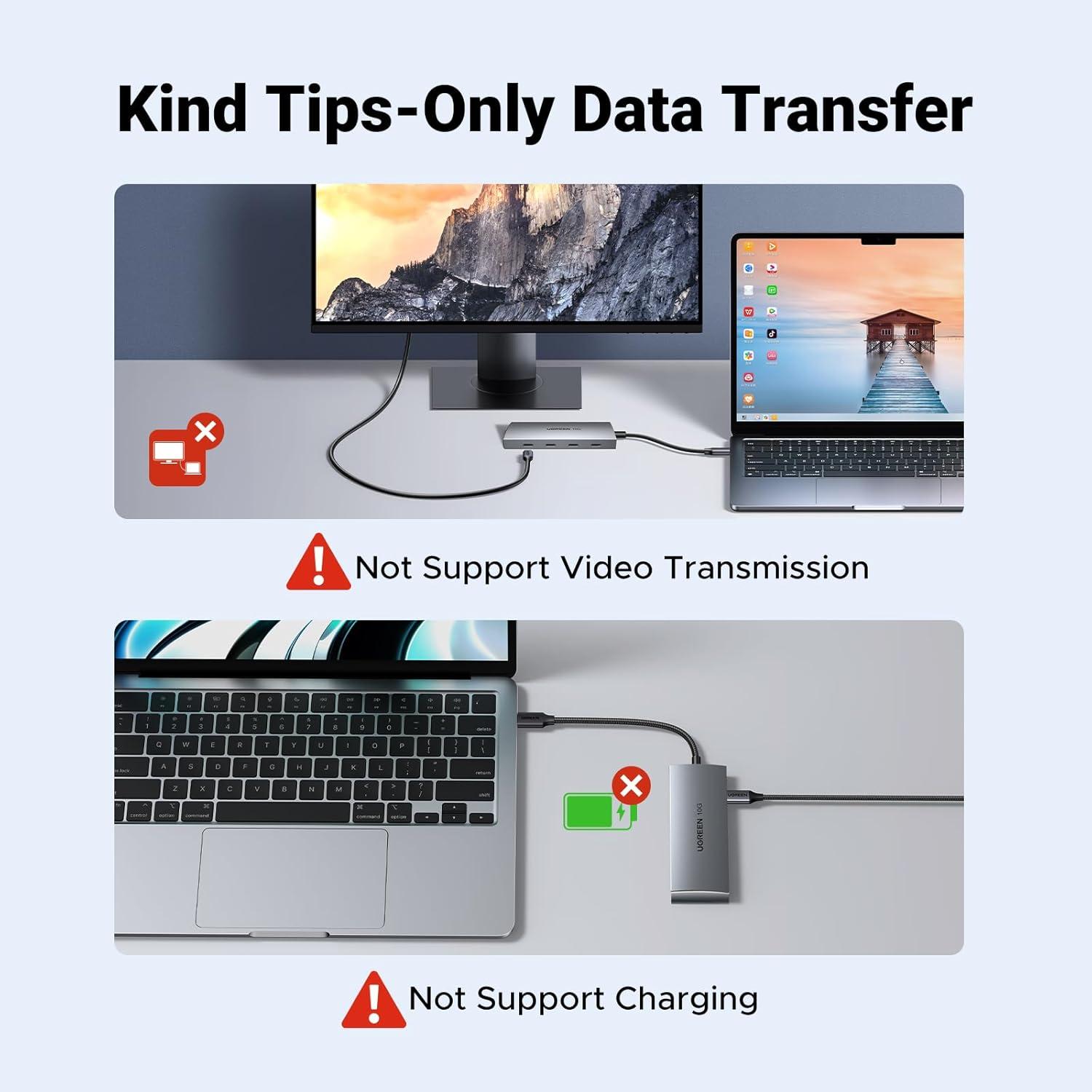 imageUGREEN Revodok USB C Hub 10Gbps 4 Ports USB 32 Data Only Adapter High Speed Multiport Splitter for MacBook AirPro iMac iPad Pro iPhone 1515 Pro Galaxy S23 and More