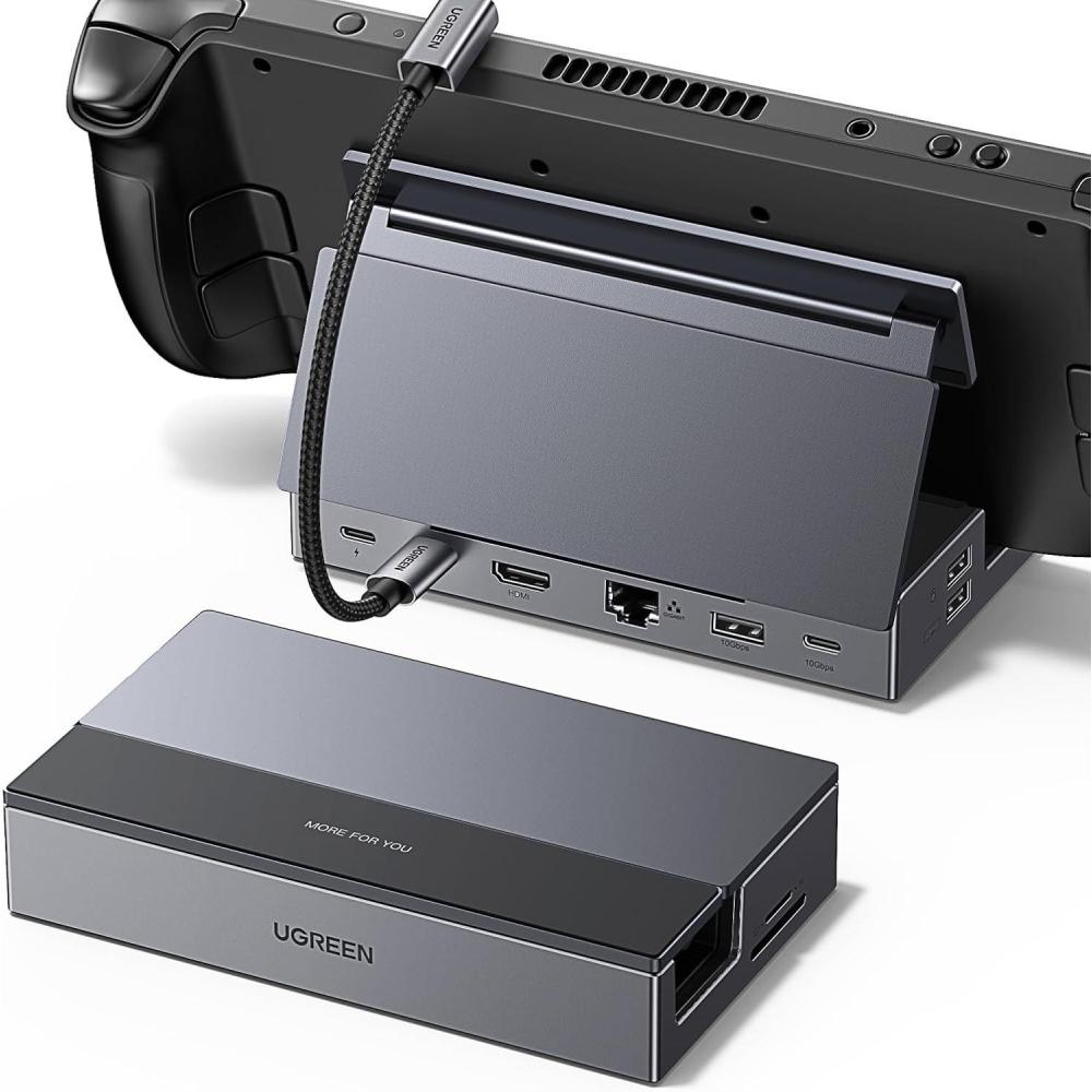 imageUGREEN Steam Deck Dock 9in1 USB C Docking Station Foldable Stand 4K60Hz HDMI Gigabit Ethernet PD 100W 10Gbps USB AampC 32 TFSD for Steam Deck Rog Ally ROG Xbox Ally Legion Go