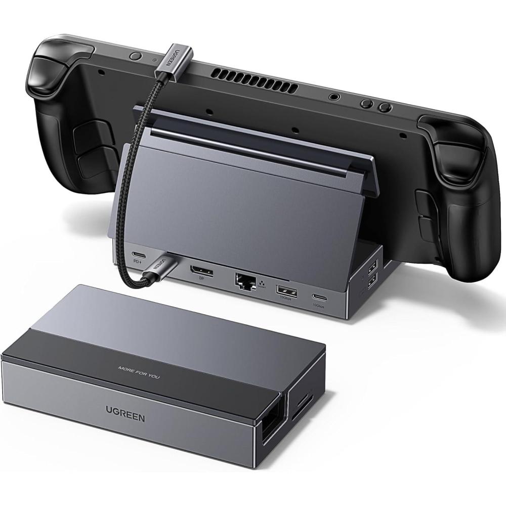 imageUGREEN Steam Deck Dock 9in1 USB C Docking Station with Foldable Stand 4K120Hz DP Gigabit Ethernet PD 100W 10Gbps USB AampC 32 TFSD for Steam Deck Rog Ally ROG Xbox Ally Legion Go etc