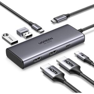 UGREEN Docking Station, Revodok 206 USB C Hub (6-in-1) with Dual 4K@60Hz, Single 8K@30Hz, 100W Power Delivery, 3X 5Gbps USB Data Ports, USB-C Dock for Thinkpad, HP, Dell Laptops and More