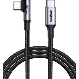 UGREEN Right Angle USB C to USB C Cable, 100W Type C 90 Degree Fast Charging Cable Compatible with iPhone 17/17 Air/17 Pro/16, MacBook Pro 2022, iPad Pro 2022, Dell XPS, Samsung Galaxy S25/S24, 6.6FT(6.6 ft)