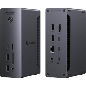 UGREEN Thunderbolt 4 Dock 13-in-1 40Gbps Docking Station with Dual 4K@60Hz Single 8K Display, 90W Charging for Laptop, 2.5GbE, SD/TF 4.0. Revodok Max 213 for MacBook Surface Pro and More
