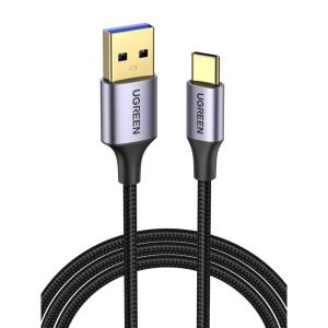 UGREEN USB to USB C Cable USB C 3.0 Cable 5Gbps Data Transfer Type C Cable Fast Charging Nylon Braided Cord for Android Auto/iPhone 16/Galaxy S21 S20 A53 A71/iPad Mini 6/Switch/PS5 Controller, 3.3FT