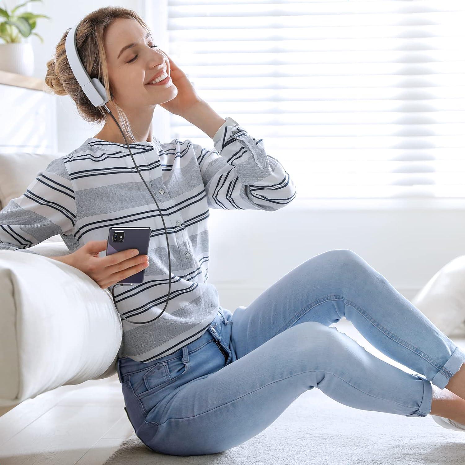 imageUGREEN 35mm Audio Cable Stereo Aux Cord 90 Degree Right Angle Compatible with Beats iPhone iPod iPad Tablets Speakers 24K Gold Plated Male to Male Black 6FT15FT