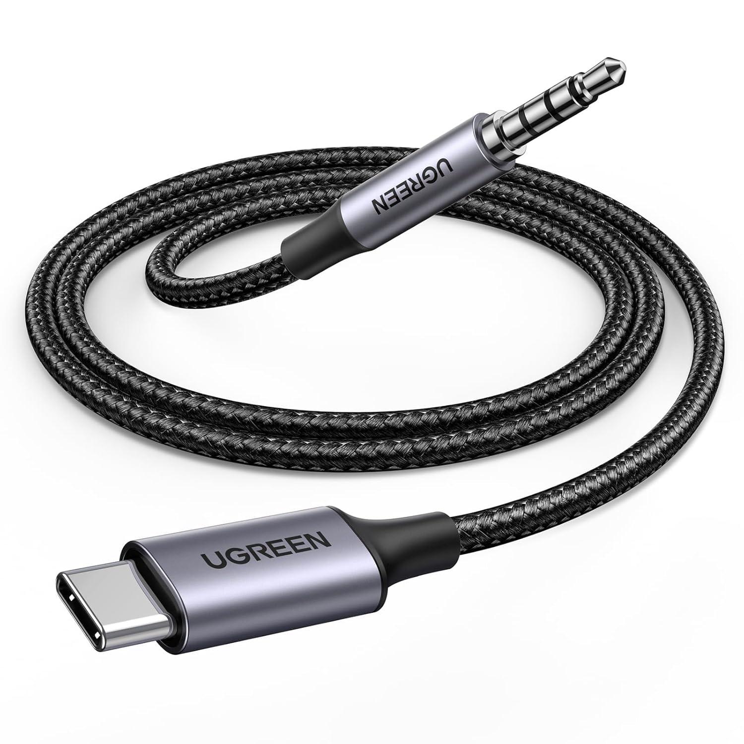 imageUGREEN Aux to USB C Aux Cord for Car Type C to 35mm Audio Jack Cable 33FT TRRS Headphone Stereo Adapter Mic HiFi Compatible with iPhone 17 16 15 Pro Max16 15 Plus Galaxy S25 Ultra Pixel 10 iPad33FT