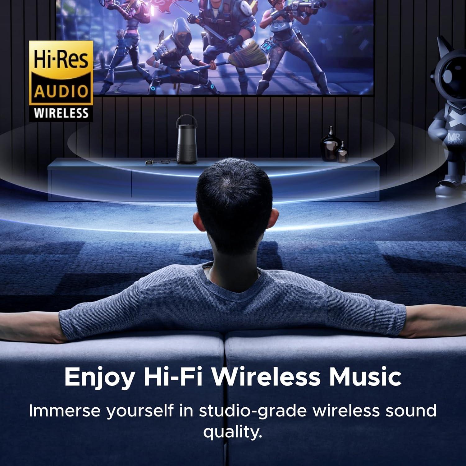 imageUGREEN Bluetooth 60 Receiver for Car with LDAC AI Noise Cancelling 35mm AUX Bluetooth Car Adapter HiRes Wireless Audio Receiver for Home StereoWired Speaker with HandsFree Call15H Battery Life