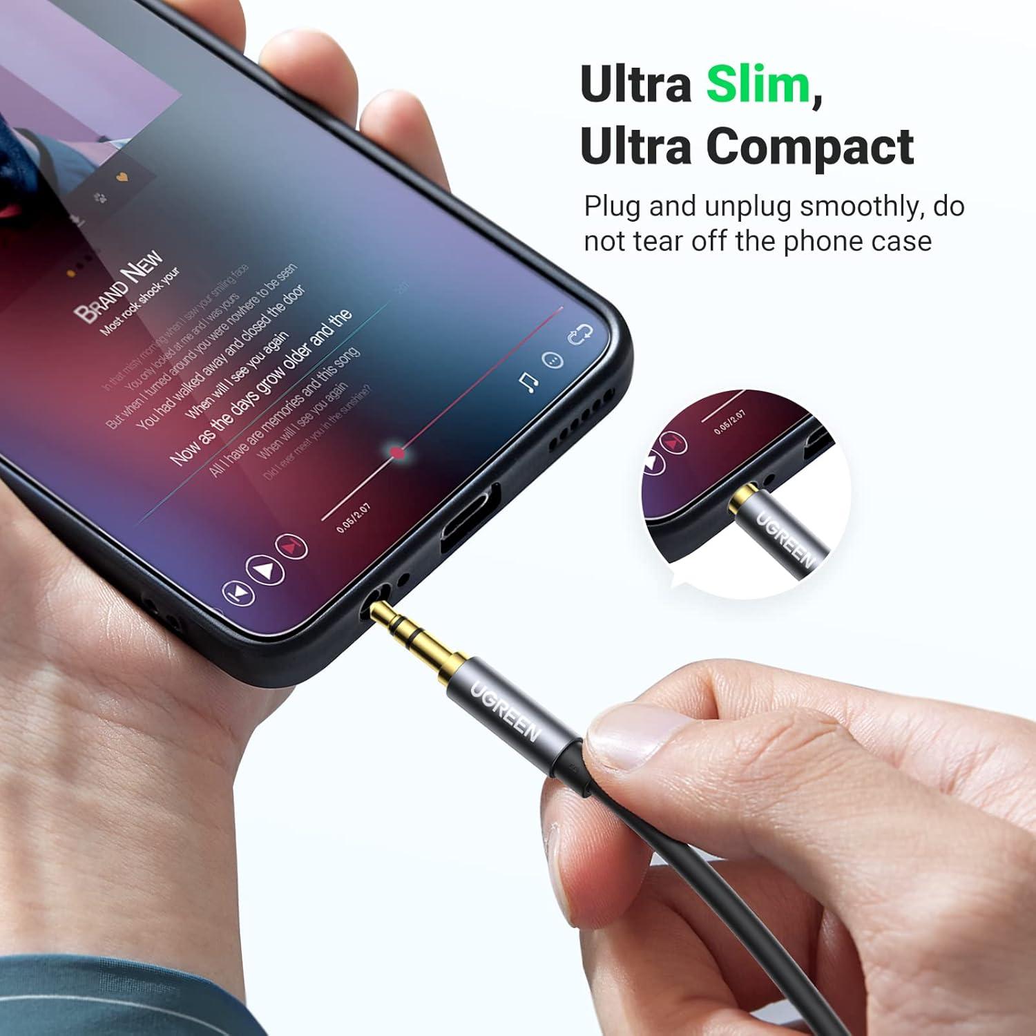 imageUGREEN Headphone Extension Cable 35mm Extension Gold Plated Aux Cable Audio Stereo Jack Male to Female TRS Cord Extender Compatible with iPhone iPad Phones Tablets Media Players 10FT10FT