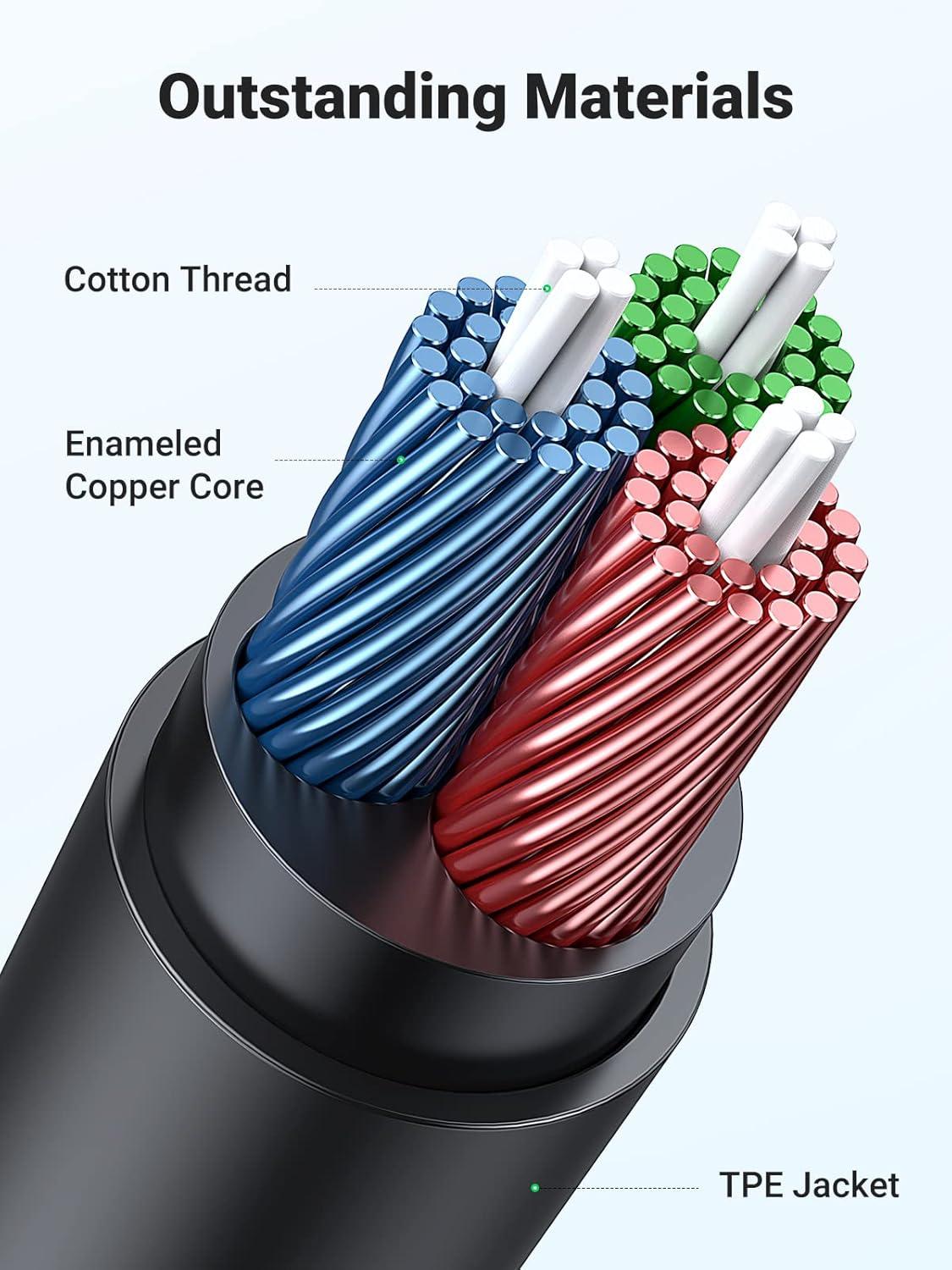 imageUGREEN Headphone Extension Cable 35mm Extension Gold Plated Aux Cable Audio Stereo Jack Male to Female TRS Cord Extender Compatible with iPhone iPad Phones Tablets Media Players 10FT33FT