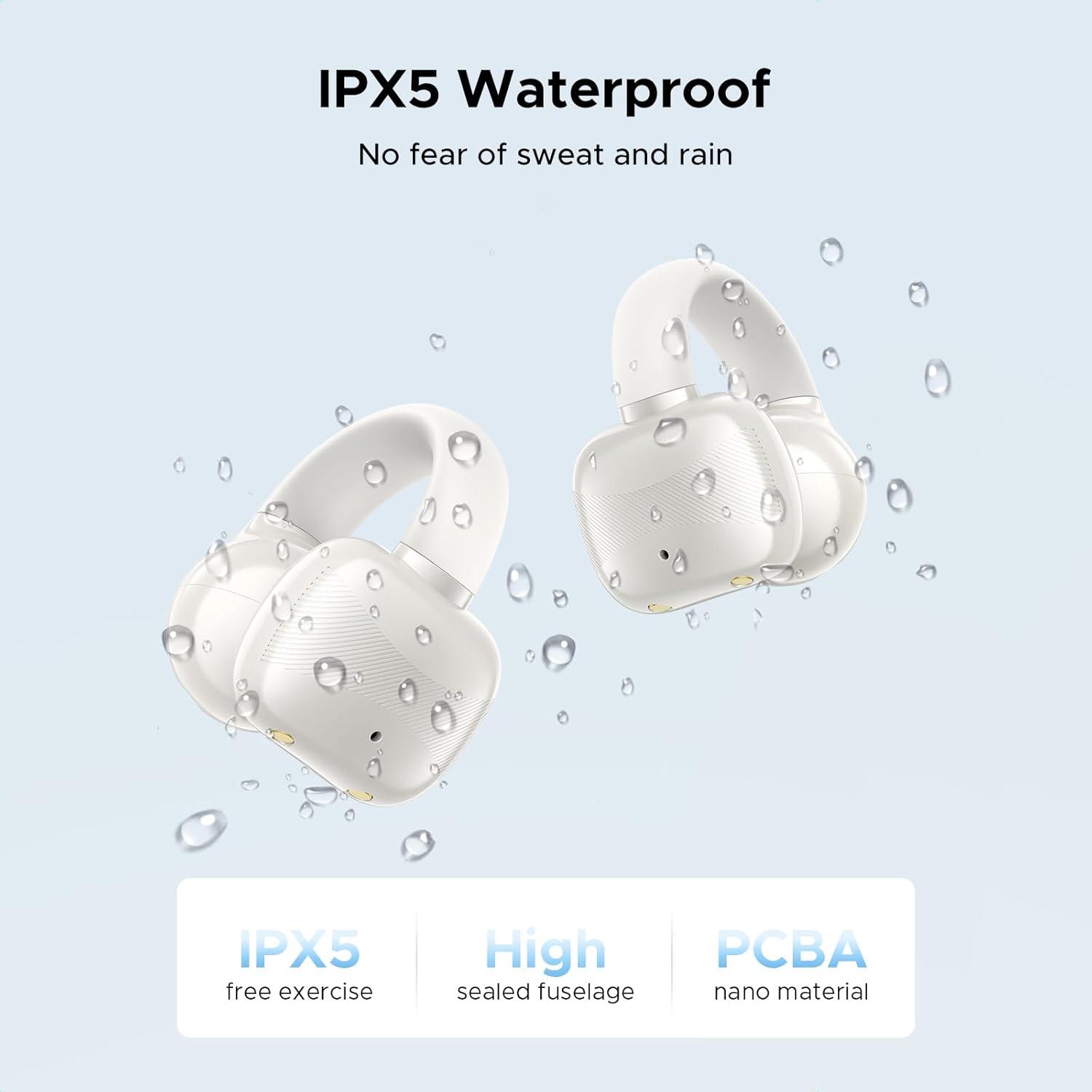 imageUGREEN HiTune S3 Open Ear Earbuds Bluetooth 54 Clip On Wireless Headphones ENC Mic for Clear Calls 30H Playtime IPX5 Waterproof Earphones for Running Workout Cyclists Compatible with iPhone BlackWhite