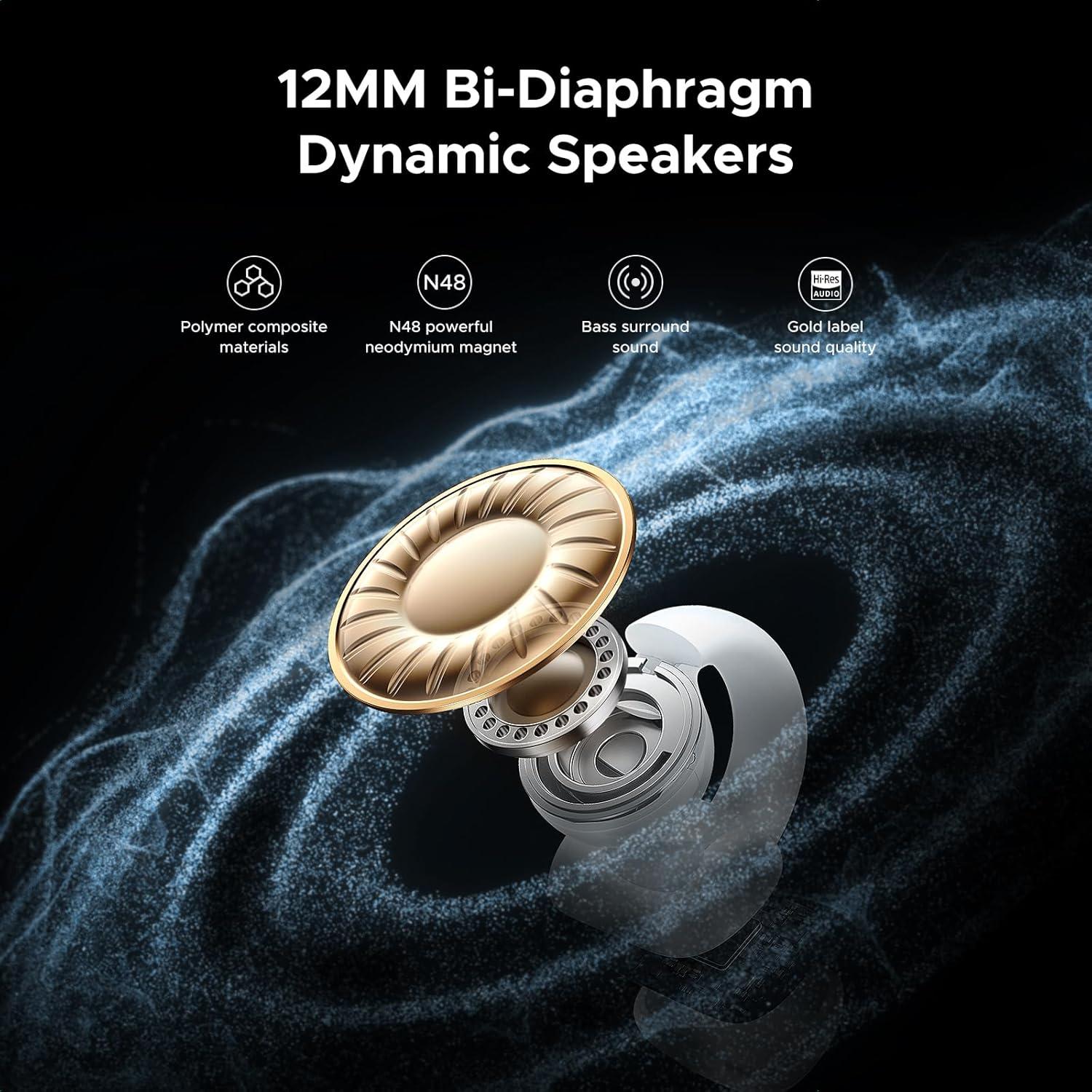 imageUGREEN HiTune S3 Open Ear Earbuds Bluetooth 54 Clip On Wireless Headphones ENC Mic for Clear Calls 30H Playtime IPX5 Waterproof Earphones for Running Workout Cyclists Compatible with iPhone BlackWhite