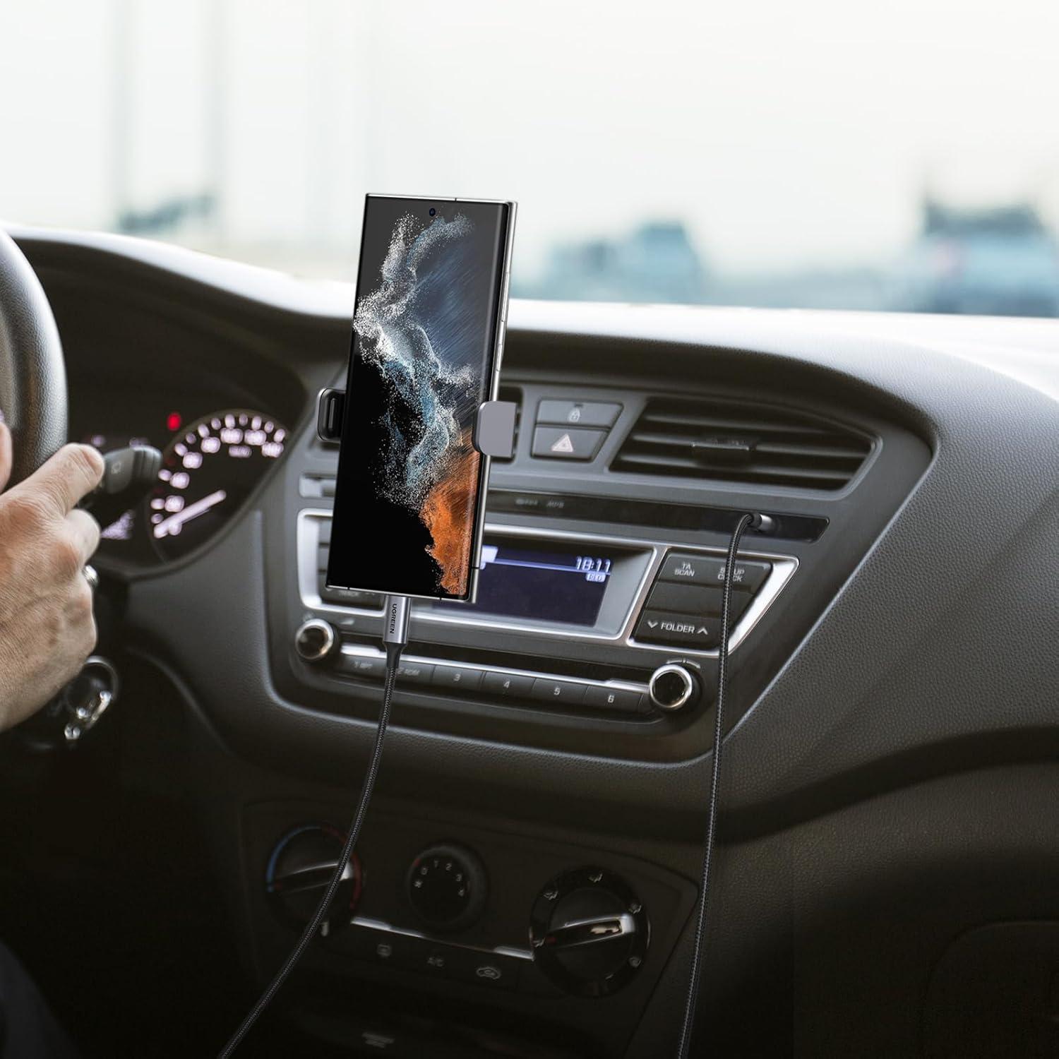 imageUGREEN USB C to Aux Type C to 35mm Audio Adapter HiFi Stereo Cord Headphone Male Car Auxiliary Cable Compatible with iPhone 17 16 15 Pro Max Galaxy S25 S24 Ultra iPad Pixel 10 Grey 33FTGrey