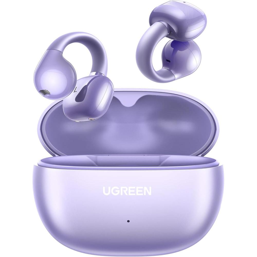 imageUGREEN HiTune S3 Open Ear Earbuds Bluetooth 54 Clip On Wireless Headphones ENC Mic for Clear Calls 30H Playtime IPX5 Waterproof Earphones for Running Workout Cyclists Compatible with iPhone BlackPurple