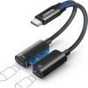 imageUGREEN Magnetic USB C Splitter 1 in 2 Out Dual USB C Headphone and Charger Type C Audio Adapter with PD 60W Fast Charging Dongle Cable for iPhone 17 Pro Max Galaxy S25 Pixel 10 iPad Pro Switch 2