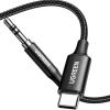 imageUGREEN USB C to Aux Type C to 35mm Audio Adapter HiFi Stereo Cord Headphone Male Car Auxiliary Cable Compatible with iPhone 17 16 15 Pro Max Galaxy S25 S24 Ultra iPad Pixel 10 Grey 33FTBlack
