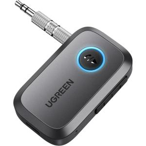 UGREEN 5.4 Aux Bluetooth Adapter, Noise Cancelling 3.5mm AUX Bluetooth Car Adapter, Wireless Audio Receiver for Home Stereo/Wired Speaker, 15H Battery Life(Grey)