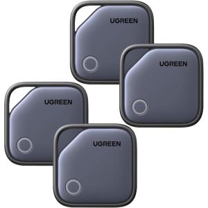 UGREEN FineTrack Air Tracker Tags (iOS Only) 4 Pack, 2-Year Replaceable Battery Bluetooth Tracker Compatible with Apple Find My, Item Finder Smart Tag for Keys, Luggage – [Apple Find My Certified]