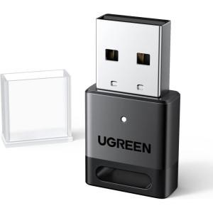 UGREEN USB Bluetooth Adapter for PC Bluetooth 5.4 Dongle Receiver EDR & BLE, Plug & Play Supports Windows 11/10/8.1, for Desktop, Laptop, Headphone,Keyboard,Mouse, Speakers,Printer