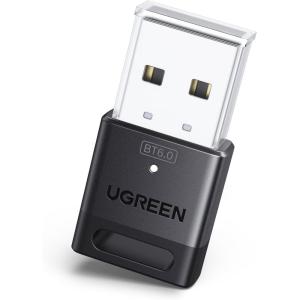 UGREEN USB Bluetooth Adapter for PC, Bluetooth 6.0 Dongle Receiver EDR & BLE, Plug & Play for Windows 11/10/8.1, for Headphone/Keyboard/Mouse/Speakers/Printer