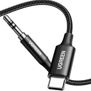 UGREEN USB C to Aux Type C to 3.5mm Audio Adapter Hi-Fi Stereo Cord Headphone Male Car Auxiliary Cable Compatible with iPhone 17 16 15 Pro Max, Galaxy S25 S24 Ultra iPad Pixel 10, Grey, 3.3FT(Black)