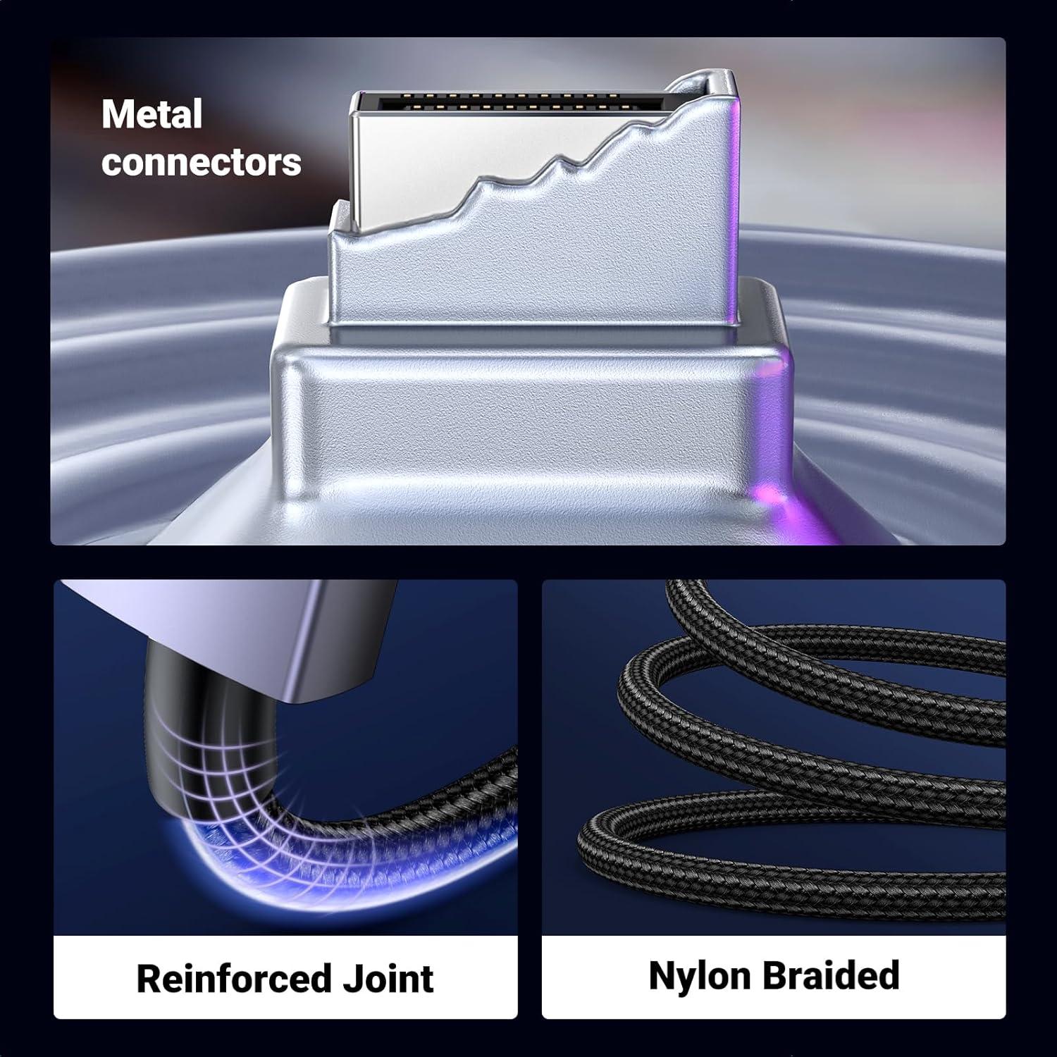 imageUGREEN 16K 66FT DisplayPort Cable 21 VESA Certified DP21 40Gbps Support 8K240Hz 4K240Hz HDR HDCP DSC 12a Braided Display Port Cable Cord Compatible FreeSync GSync Video Card Monitor10FT