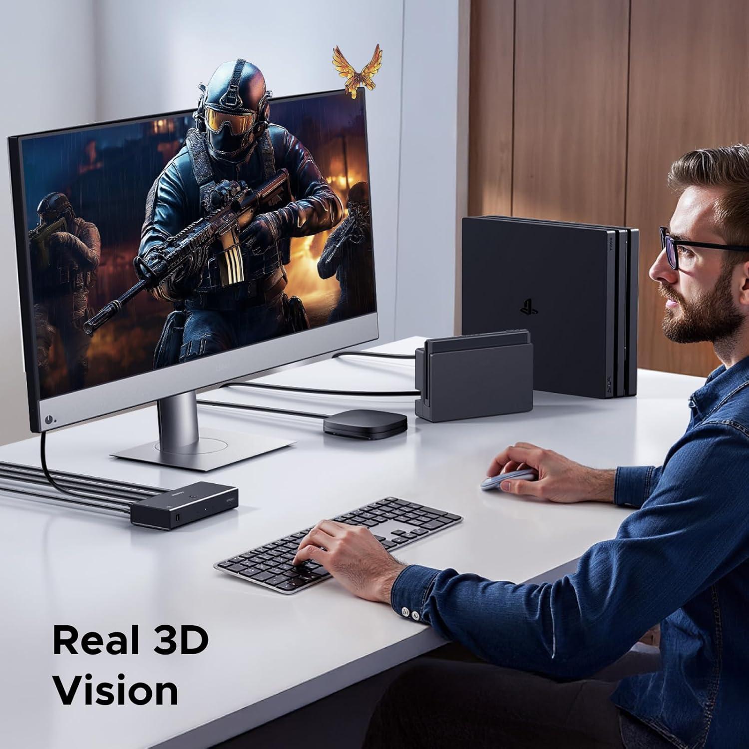 imageUGREEN HDMI Switch 3 in 1 Out 4K60Hz HDMI Splitter with Remote Supports HDR10 CEC HDCP22 Compatible with Nintendo Switch PS543 Xbox Roku TV Fire Stick BluRay Player