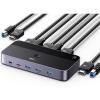 imageUGREEN USB 30 HDMI KVM Switch with 4 USB 30 Ports 4K60Hz for 2 Computers Sharing 1 Monitor Keyboard Mouse Hard Drives Printer with 2 HDMI Cables 2 USB Cables and Controller