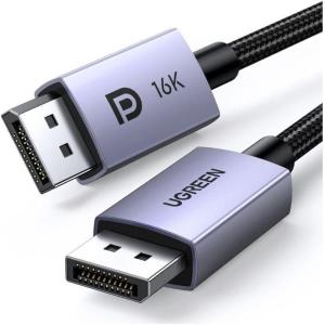 UGREEN 16K 6.6FT DisplayPort Cable 2.1 [VESA Certified] DP2.1 40Gbps Support 8K@240Hz 4K@240Hz HDR, HDCP, DSC 1.2a, Braided Display Port Cable Cord Compatible FreeSync G-Sync Video Card Monitor(3.3FT)